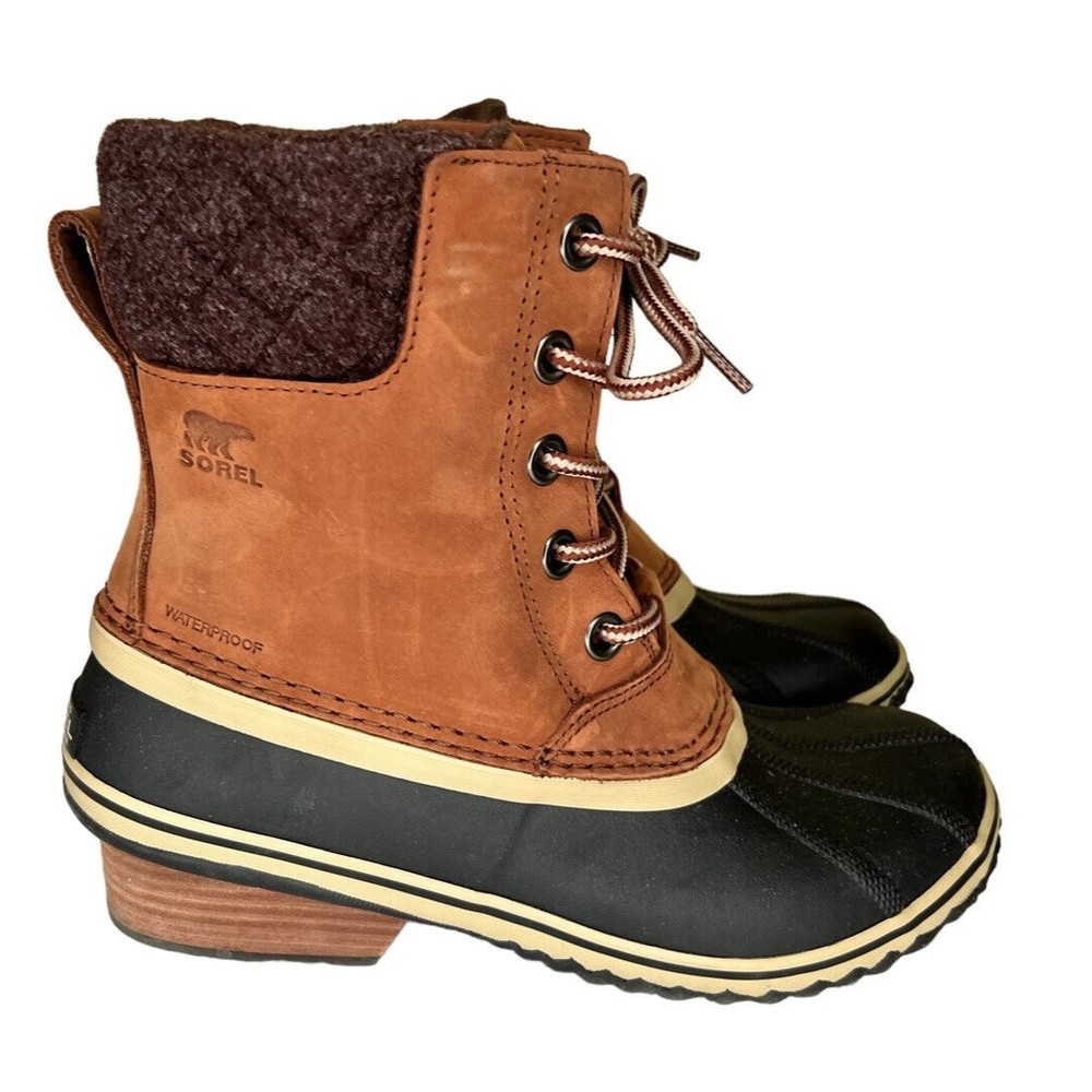 SOREL‎ Slimpack II Lace Waterproof Winter Boots Burro/Cattail Women’s Size 9.5